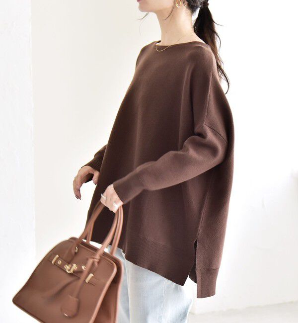 quaranciel「quaranciel:〈洗濯機可能〉ボートネック ワイド ニット プルオーバー」|ニット・セーター|