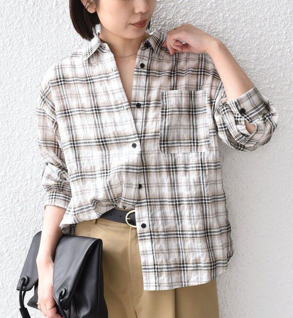 SHIPS Colors 「SHIPS Colors:〈手洗い可能〉シアー チェック シャツ◇」|シャツ・ブラウス|