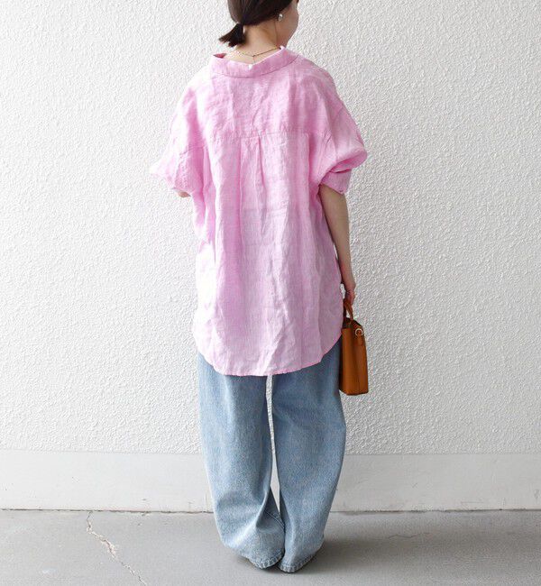 SHIPS any「SHIPS any:〈洗濯機可能〉リネン 刺繍 レギュラー ルーズ シャツ」|シャツ・ブラウス|