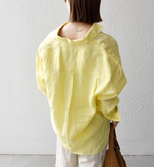 SHIPS any「SHIPS any:〈洗濯機可能〉リネン 刺繍 レギュラー ルーズ シャツ」|シャツ・ブラウス|