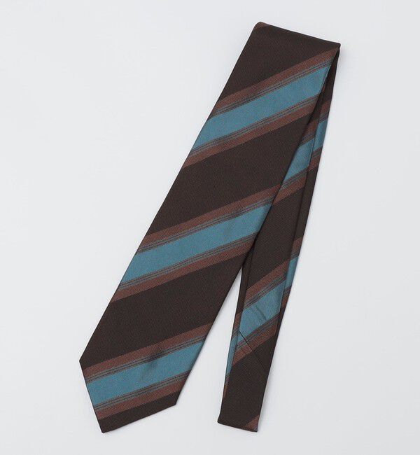 SHIPS「【SHIPS別注】Stefano Cau: シルク ストライプ ネクタイ」|ネクタイ・蝶ネクタイ|ネイビー