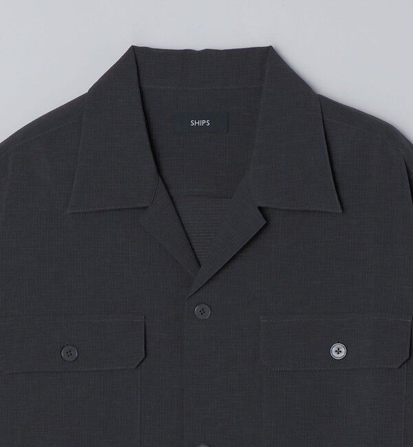 SHIPS「SHIPS:〈撥水 防しわ 洗濯機可能〉DOT AIR(R)オープンカラーシャツ(セットアップ対応)」|シャツ・ブラウス|