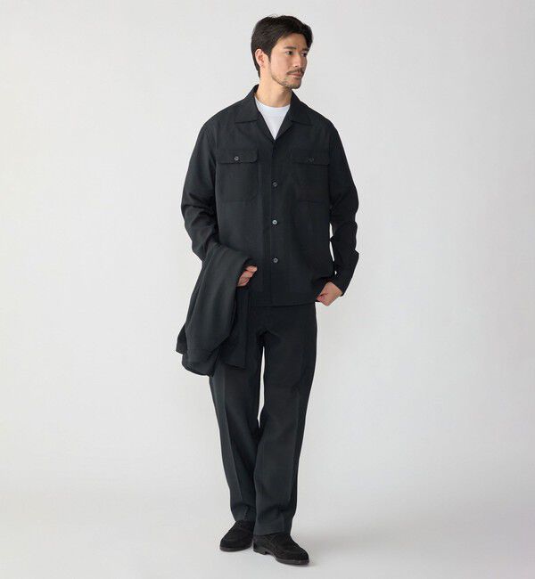 SHIPS「SHIPS:〈撥水 防しわ 洗濯機可能〉DOT AIR(R)オープンカラーシャツ(セットアップ対応)」|シャツ・ブラウス|