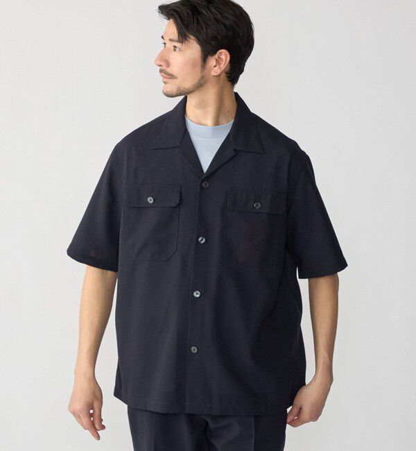 SHIPS「SHIPS:〈撥水 防しわ 洗濯機可能〉DOT AIR(R)ショートスリーブシャツ(セットアップ対応」|シャツ・ブラウス|