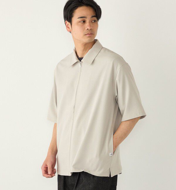 SHIPS Colors 「《予約》SHIPS Colors:〈吸水速乾・洗濯機可能〉2WAY ストレッチ ジップ シャツ◆」|シャツ・ブラウス|ライトグレー