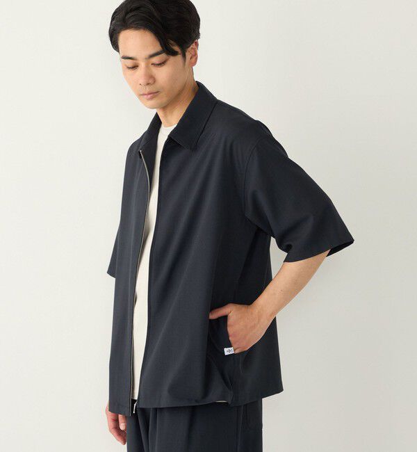 SHIPS Colors 「《予約》SHIPS Colors:〈吸水速乾・洗濯機可能〉2WAY ストレッチ ジップ シャツ◆」|シャツ・ブラウス|