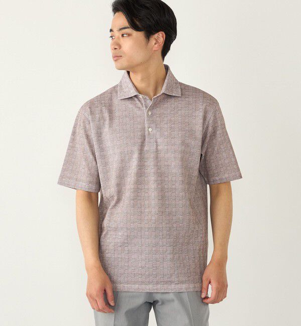 SHIPS Colors 「SHIPS Colors:〈吸水速乾〉カノコ グレンチェック ワイドカラー ポロシャツ」|ポロシャツ|