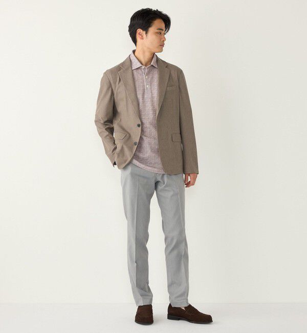 SHIPS Colors 「SHIPS Colors:〈吸水速乾〉カノコ グレンチェック ワイドカラー ポロシャツ」|ポロシャツ|