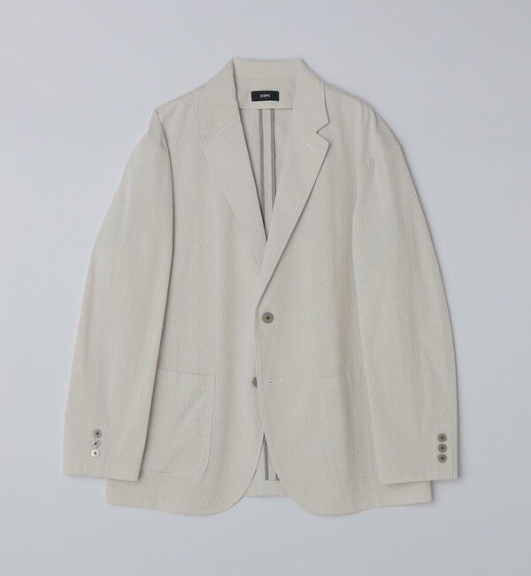 SHIPS「SHIPS:〈吸水速乾/洗濯機可能〉COOLMAX(R)コードレーン ジャケット(セットアップ対応)」|テーラードジャケット|ライトグレー