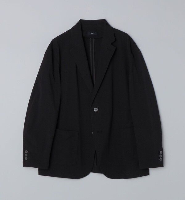 SHIPS「SHIPS:〈吸水速乾/洗濯機可能〉COOLMAX(R)コードレーン ジャケット(セットアップ対応)」|テーラードジャケット|ブラック