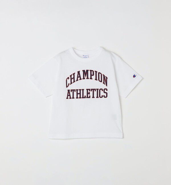 SHIPS any「Champion:〈洗濯機可能〉アスレチック プリント Tシャツ<KIDS>」|Tシャツ・カットソー|ホワイト