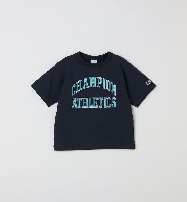 SHIPS any「Champion:〈洗濯機可能〉アスレチック プリント Tシャツ<KIDS>」|Tシャツ・カットソー|ネイビー