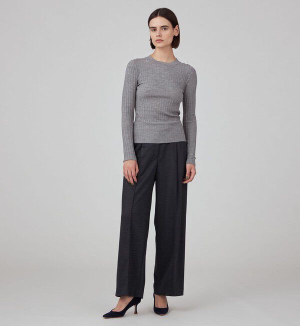 TOMORROWLAND collection「カシミヤシルクリブ クルーネックプルオーバー」|ニット・セーター|