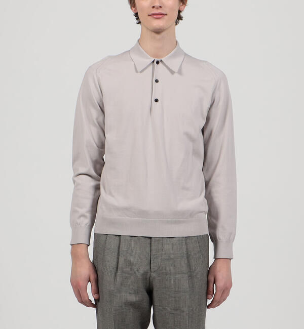 TOMORROWLAND MENS「スビンコットン ニットポロシャツ」|ニット・セーター|