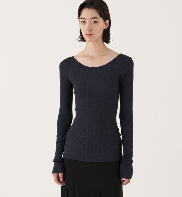 DES PRES「シルクコットンリブ ラウンドネックプルオーバー」|Tシャツ・カットソー|