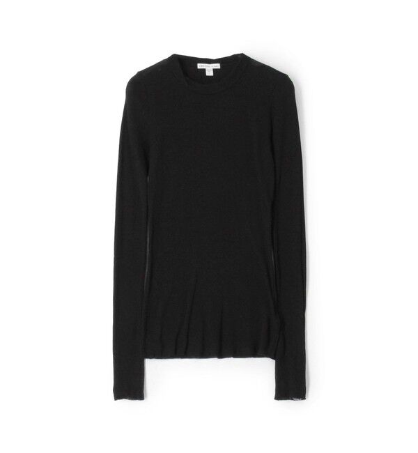 JAMES PERSE「コットンカシミヤブレンドリブ ロングスリーブプルオーバー WVA3939」|Tシャツ・カットソー|19 ブラック