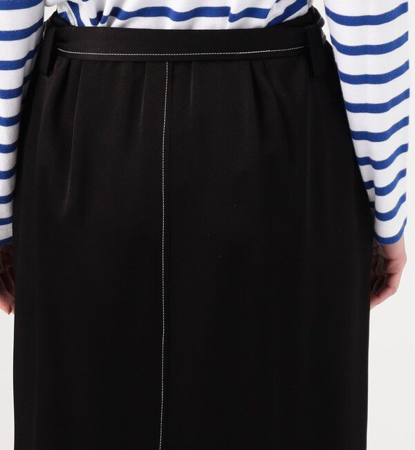 MACPHEE「トリアセテートポリエステルサテン ベルテッドマキシスカート」|タイト|