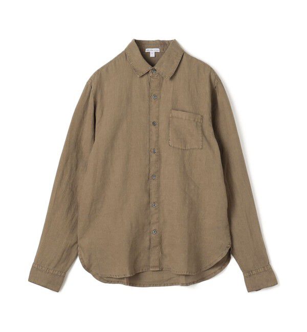 JAMES PERSE「ライトウェイトリネン スタンダードシャツ MKO3652」|シャツ・ブラウス|44 ブラウン