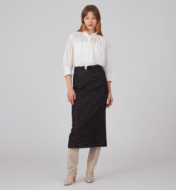 Ballsey「コットンガーゼエンブロイダリー スカーフボウタイブラウス」|シャツ・ブラウス|