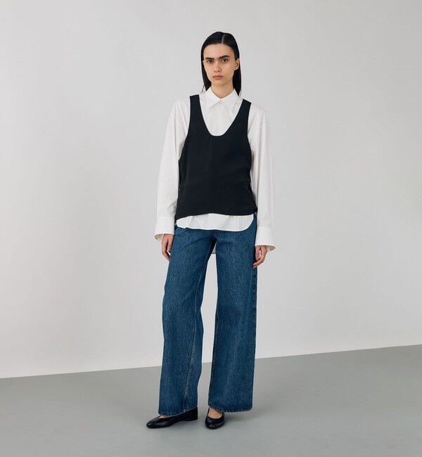 DES PRES「ドットジャカード Uネックノースリーブブラウス」|シャツ・ブラウス|