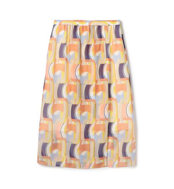 Ballsey「オプティカルプリント イージーラップスカート」|スカート|36 オレンジ系