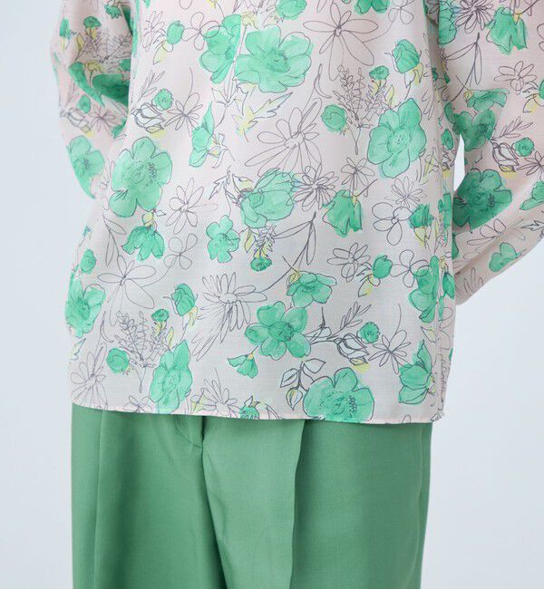 TOMORROWLAND collection「アネモネプリント ギャザースタンドカラーブラウス」|シャツ・ブラウス|