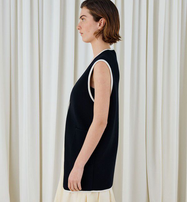 DES PRES「レーヨンナイロンダブルフェイス Vネックジレ」|ベスト・ジレ|