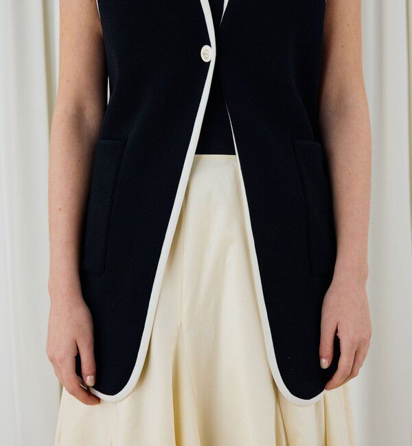 DES PRES「レーヨンナイロンダブルフェイス Vネックジレ」|ベスト・ジレ|