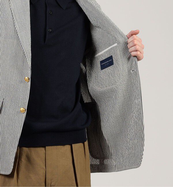 TOMORROWLAND MENS「ウールポリエステル サッカー シングルブレステッド3Bジャケット」|テーラードジャケット|