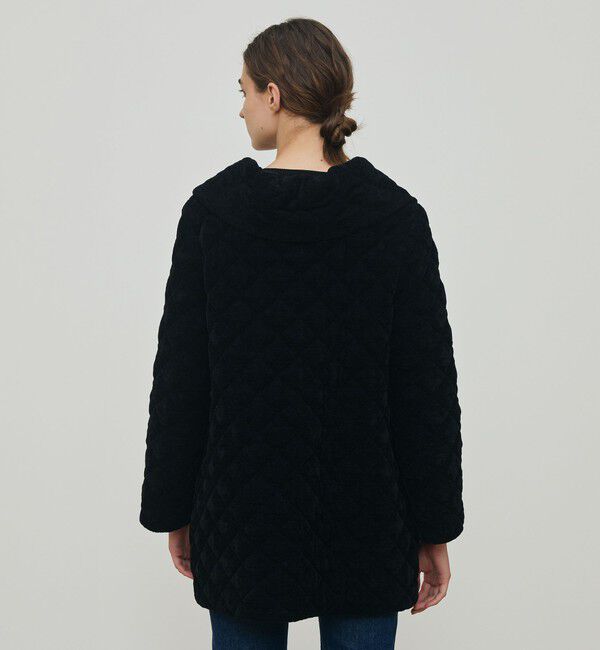 DES PRES「キルティングベロアニット ビックカラーコート」|その他|