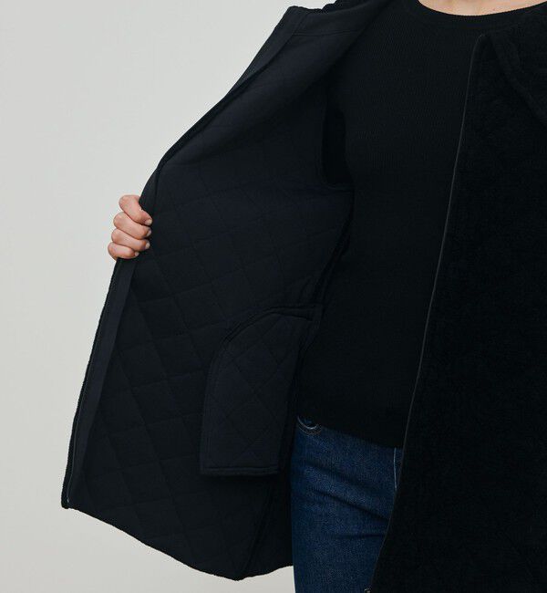 DES PRES「キルティングベロアニット ビックカラーコート」|その他|