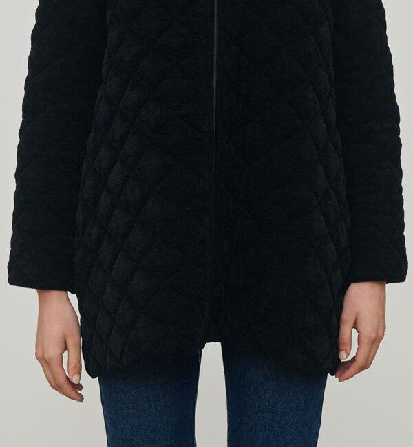 DES PRES「キルティングベロアニット ビックカラーコート」|その他|