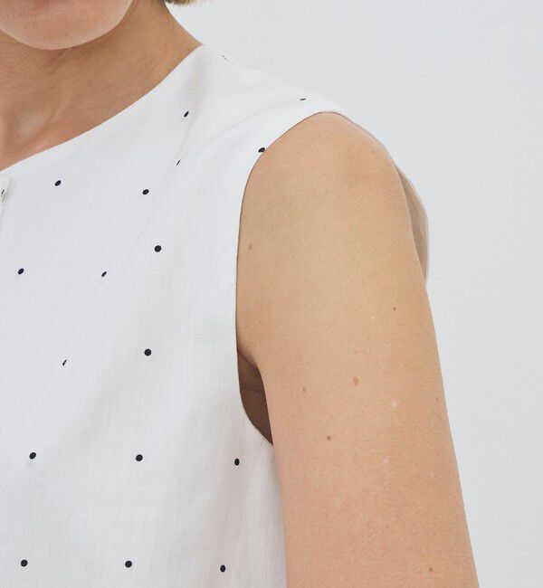 DES PRES「【WEB先行予約】アライメントドットプリント ギャザーペプラムブラウス」|シャツ・ブラウス|