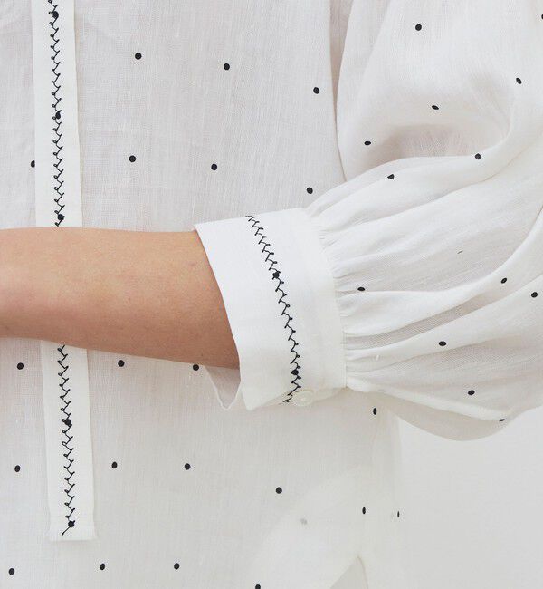 DES PRES「【WEB先行予約】 アライメントドットプリント ミドルパフスリーブブラウス」|シャツ・ブラウス|