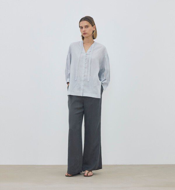 DES PRES「【WEB先行予約】 リネンラミーシルク ミドルパフスリーブブラウス」|シャツ・ブラウス|