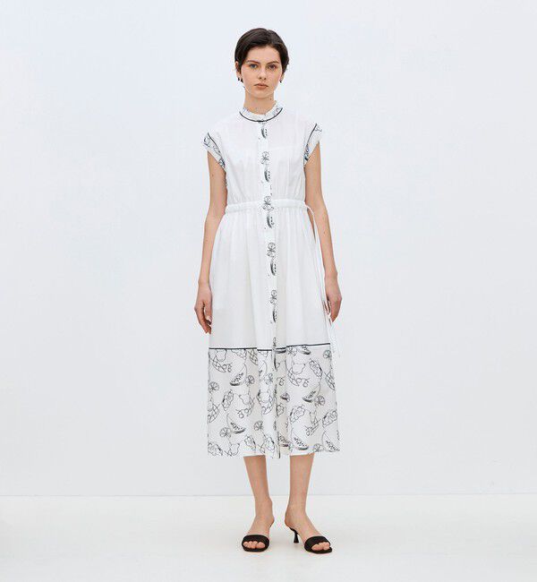 TOMORROWLAND collection「【WEB先行予約】フルッタエンブロイダリー タックストレートワンピース」|ワンピース|