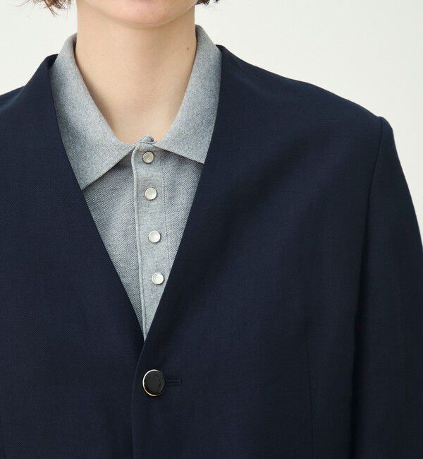 MACPHEE「【WEB先行予約】リネンレーヨンツイル ハーフスリーブジャケット」|ノーカラージャケット|