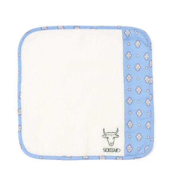SOULEIADO「SOULEIADO プリントコンビ ハンドタオル」|バンダナ・スカーフ|62 ライトブルー系