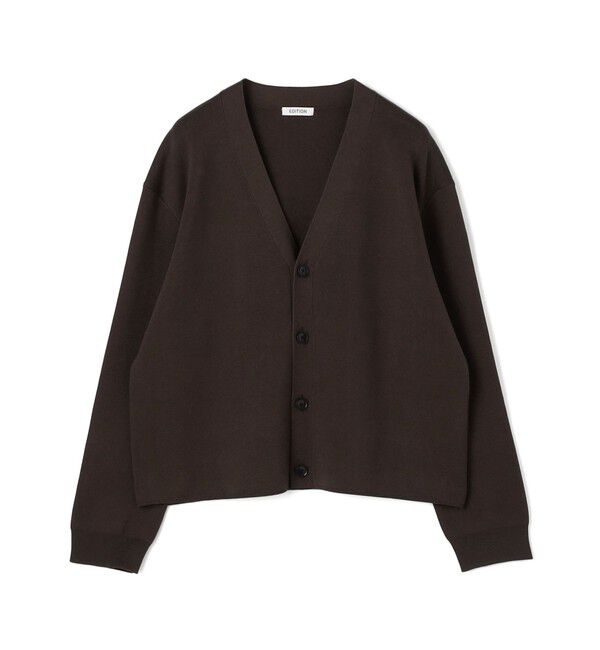Edition「ELS cotton Vネックカーディガン」|カーディガン|49 ダークブラウン