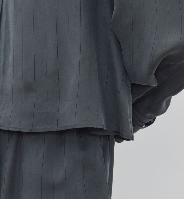 DES PRES「フィブリルストライプ クロップドリラックスブラウス」|シャツ・ブラウス|