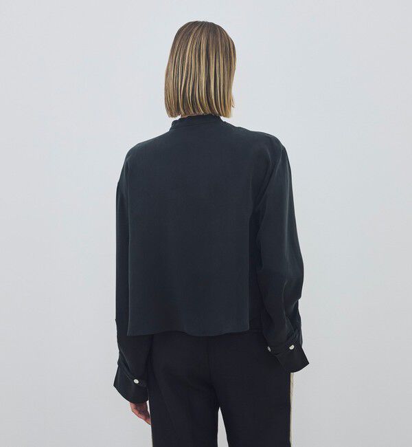 DES PRES「フィブリルキュプラポリ クロップドリラックスブラウス」|シャツ・ブラウス|