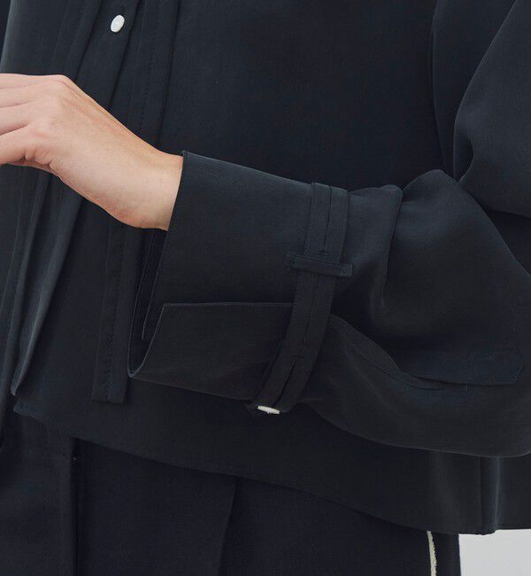 DES PRES「フィブリルキュプラポリ クロップドリラックスブラウス」|シャツ・ブラウス|