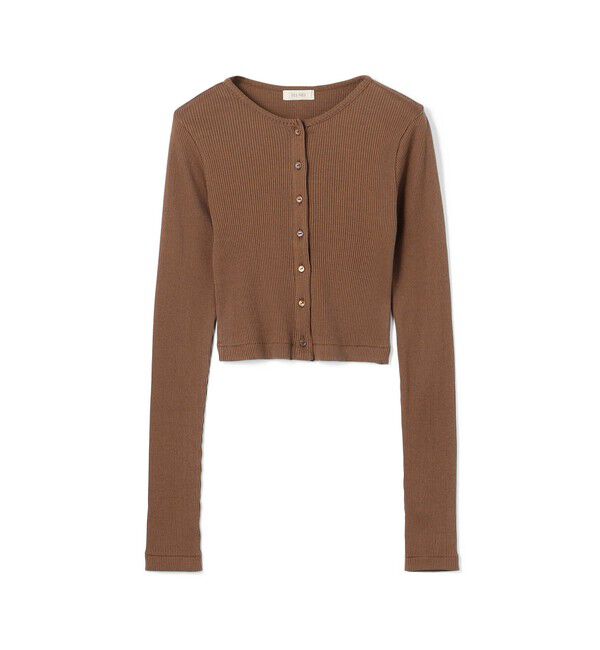 DES PRES「シルクコットンリブ クロップドカーディガン」|カーディガン|45 キャメル