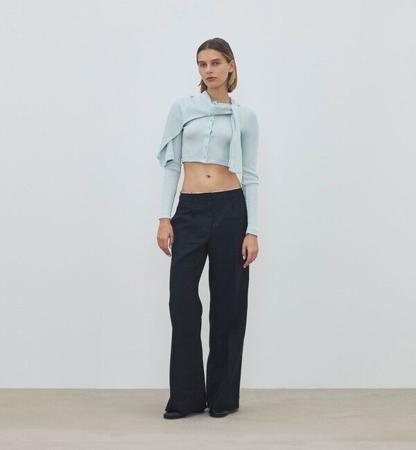 DES PRES「シルクコットンリブ クロップドカーディガン」|カーディガン|