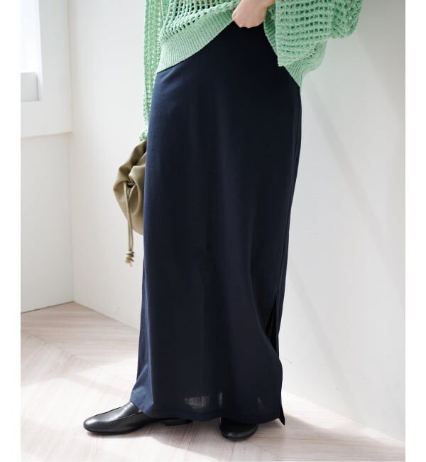 EMILYWEEK「サイドスリットスカート」|スカート|ネイビー