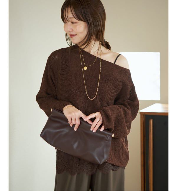 Plage「《追加》linen mix loose プルオーバー」|ニット・セーター|ブラウン A