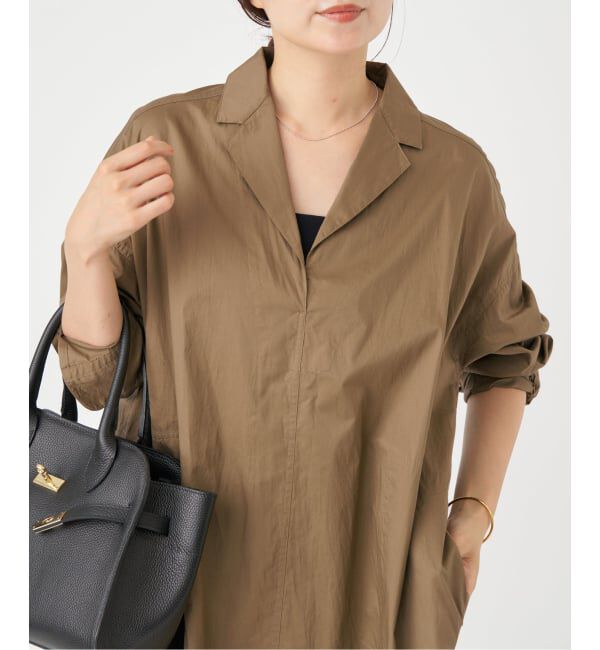 IENA「《WEB限定/追加》ハイカウントツイルシャツワンピース」|ワンピース|