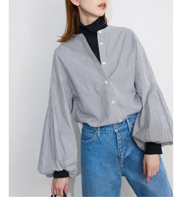 SLOBE IENA「《WEB限定/追加2》ピンタックバルーンスリーブブラウス」|シャツ・ブラウス|