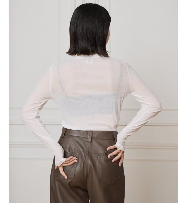 IENA LA BOUCLE「《追加》IENA LA BOUCLE 水撚りガスフライスクルーロングTシャツ」|Tシャツ・カットソー|