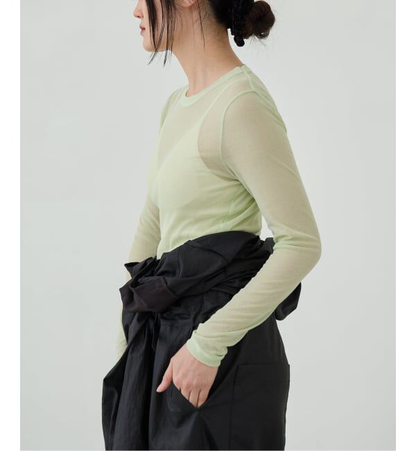 IENA LA BOUCLE「《追加》IENA LA BOUCLE 水撚りガスフライスクルーロングTシャツ」|Tシャツ・カットソー|